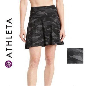 ATHLETA Ace Tennis Skort 15.5" Printed Black Camo Size S